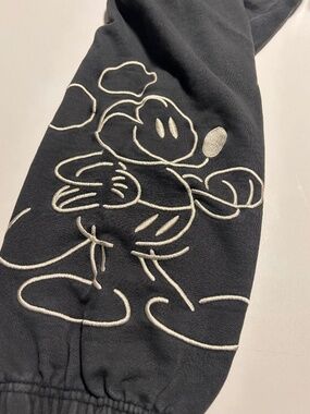 Disney Mickey Mouse Embroidered Black Jogger Sweat Pants Size Large